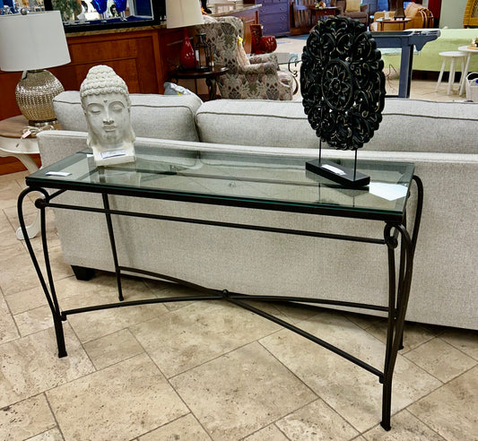 Sofa Table Glass Top Iron