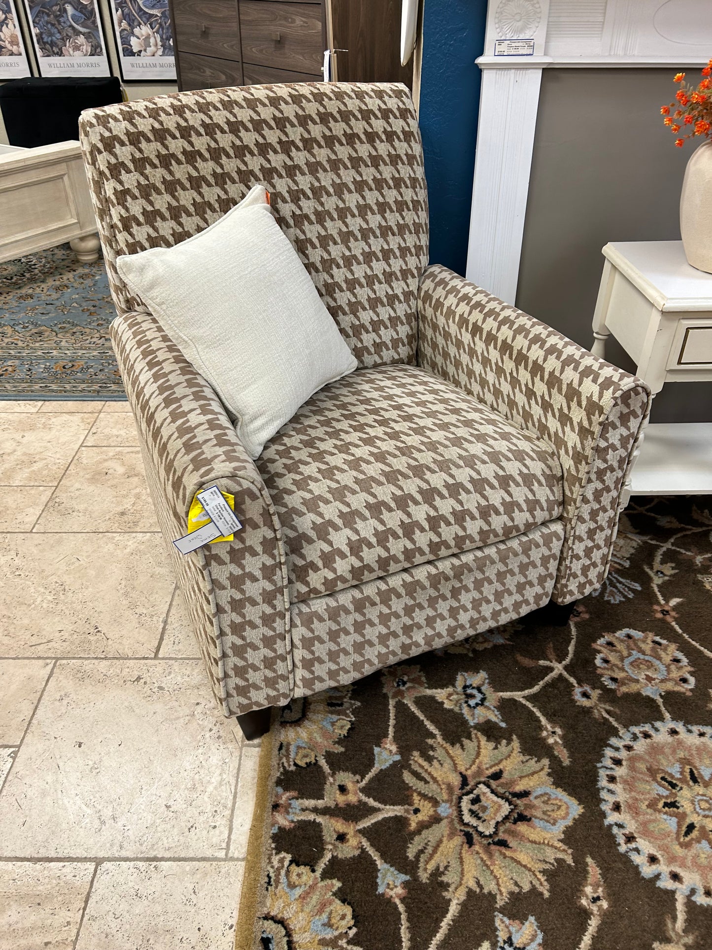 Chair Recliner Houndstooth Upholstered