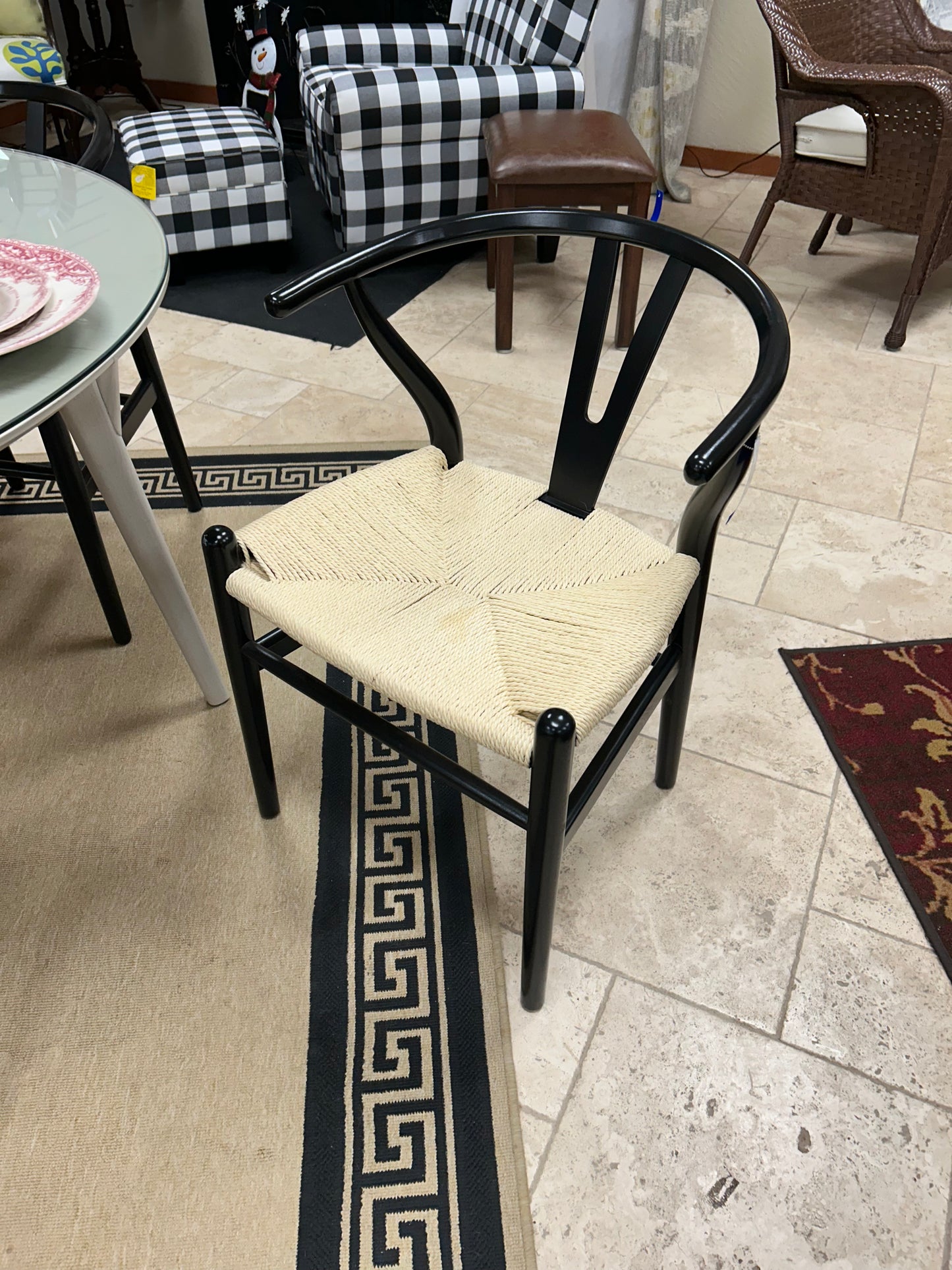 Chairs Wishbone Rush Seat Set 2