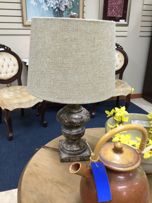 Lamp Turned Base Shabby