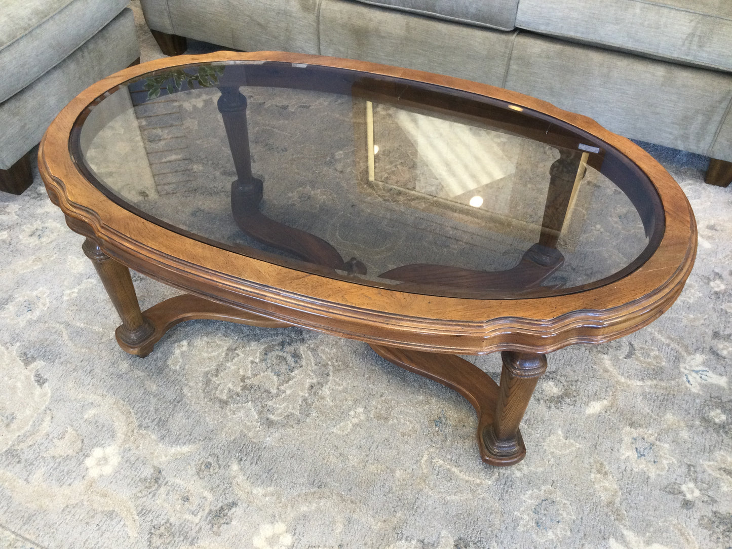 Table Glass Top Oval