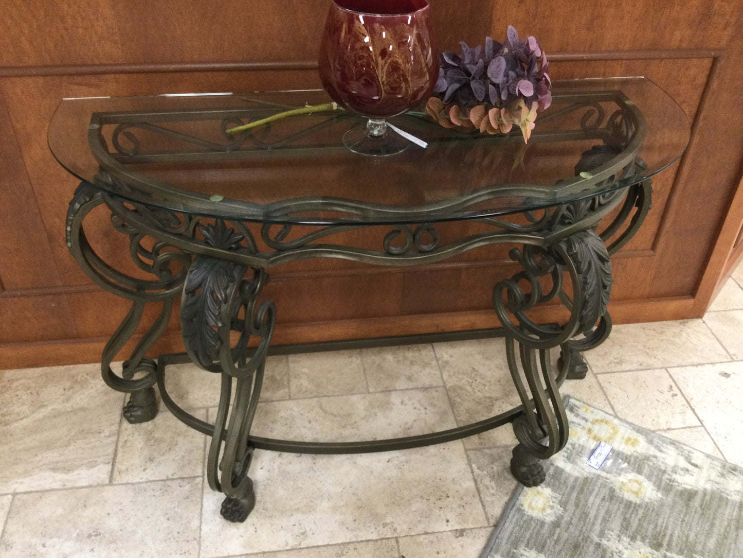 Sofa Table Demi Lune Glass Top