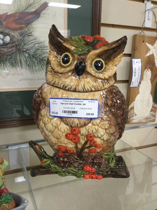 Harvest Owl Cookie Jar