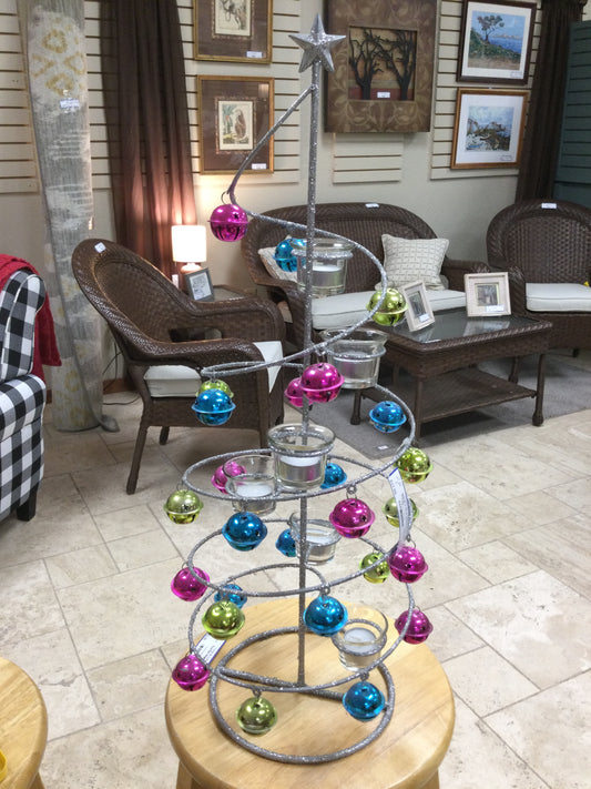 Spiral Votive Xmas Tree Gem Tones