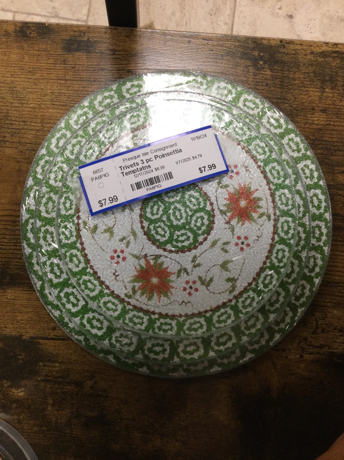 Trivets 3PC Poinsettia Temptations