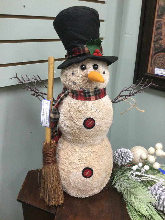 Plush Snowman W/ Brown Light Up