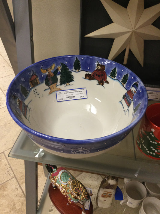 Large Christmas Winter Bowl