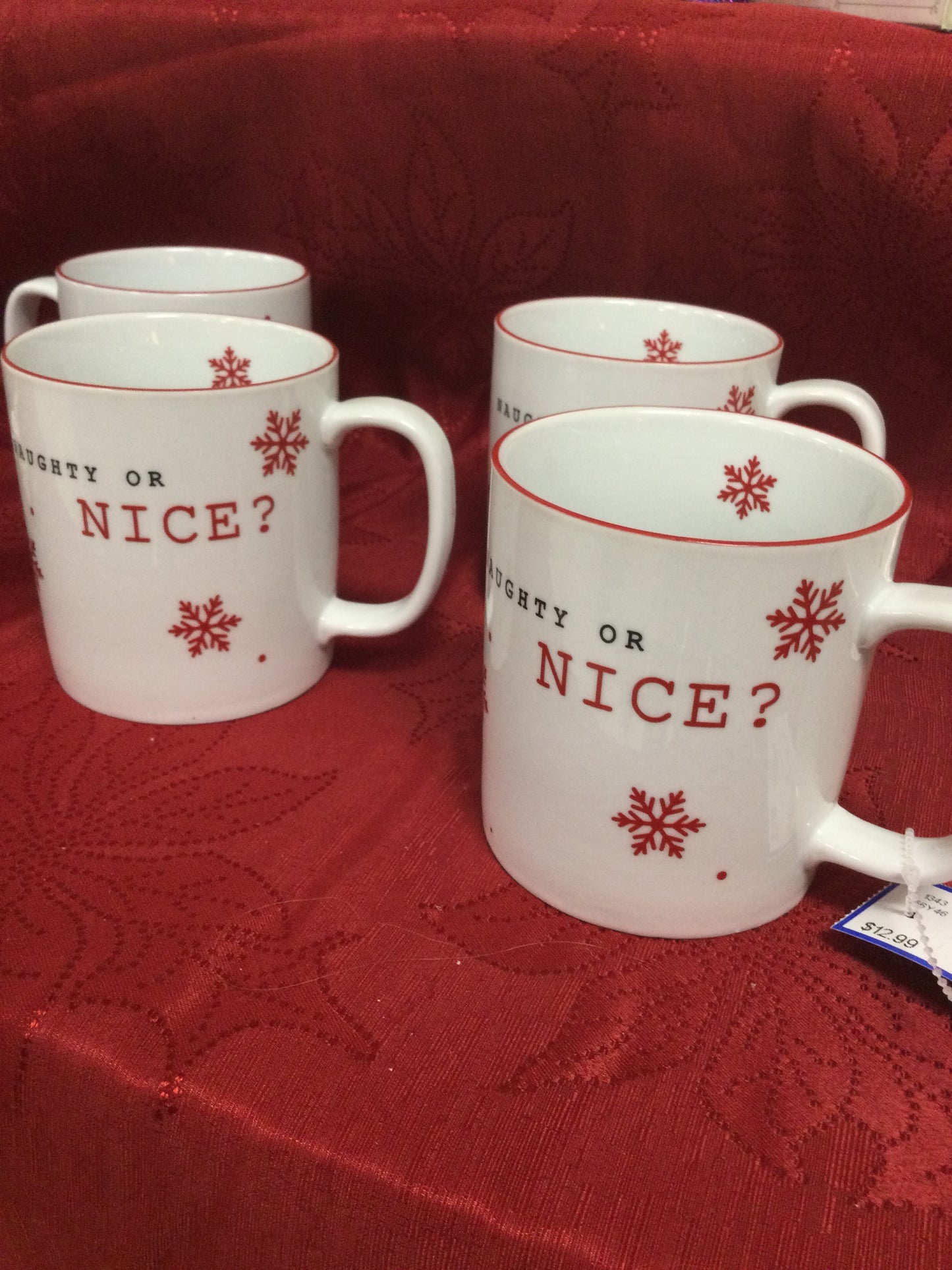 Set 4 Naughty Or Nice Mugs